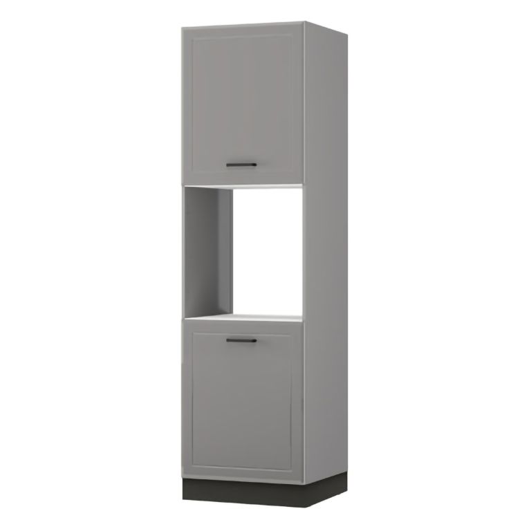 Dispensa da Cucina Grigio Nero 5 Ripiani Apertura Battente 60x58x214h cm, 2 Ante - Mogan