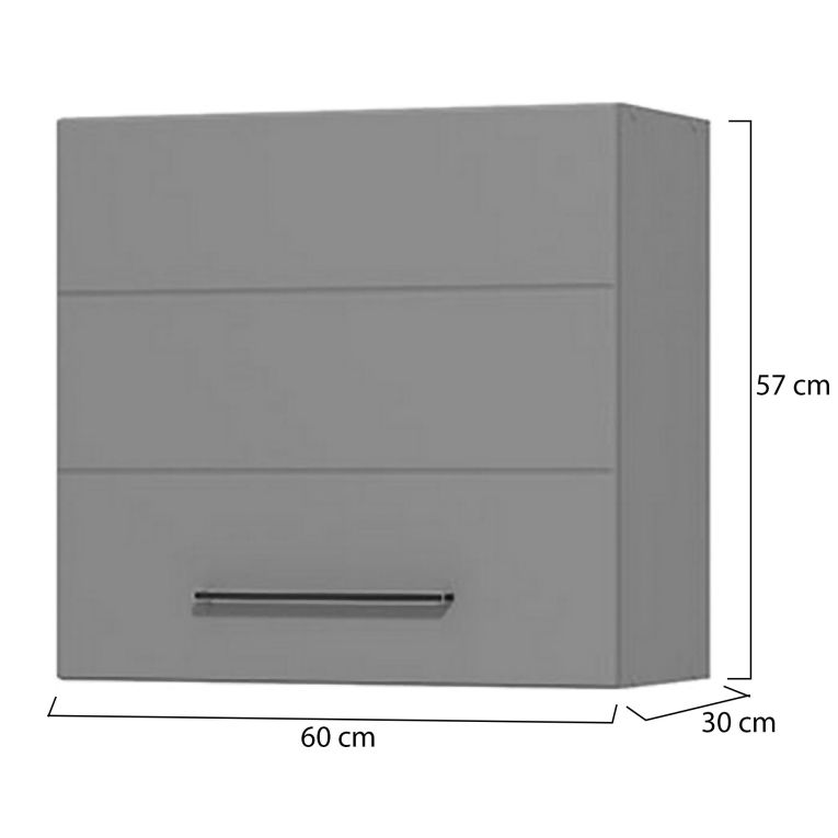 Dispensa da Cucina Grigio un Cassetto un Ripiano 60x30x57h cm, 2 Vani - Moiola