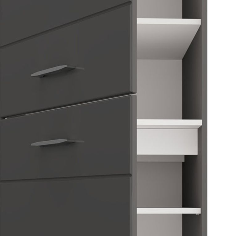 Dispensa da Cucina Nero Antracite Grigio 6 Ripiani Apertura Battente 60x58x214h cm, 3 Ante - Cochem
