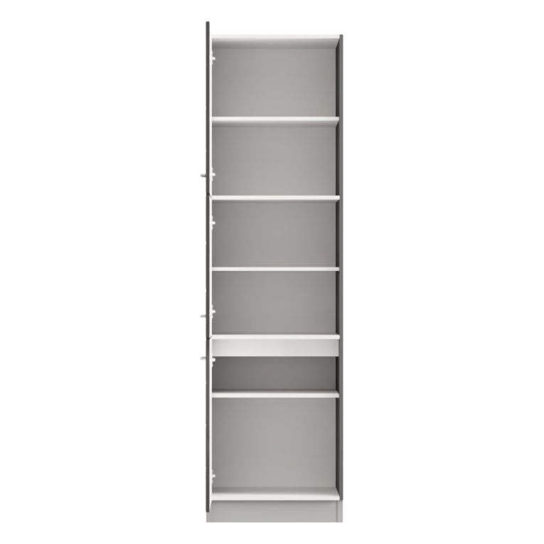 Dispensa da Cucina Nero Antracite Grigio 6 Ripiani Apertura Battente 60x58x214h cm, 3 Ante - Cochem