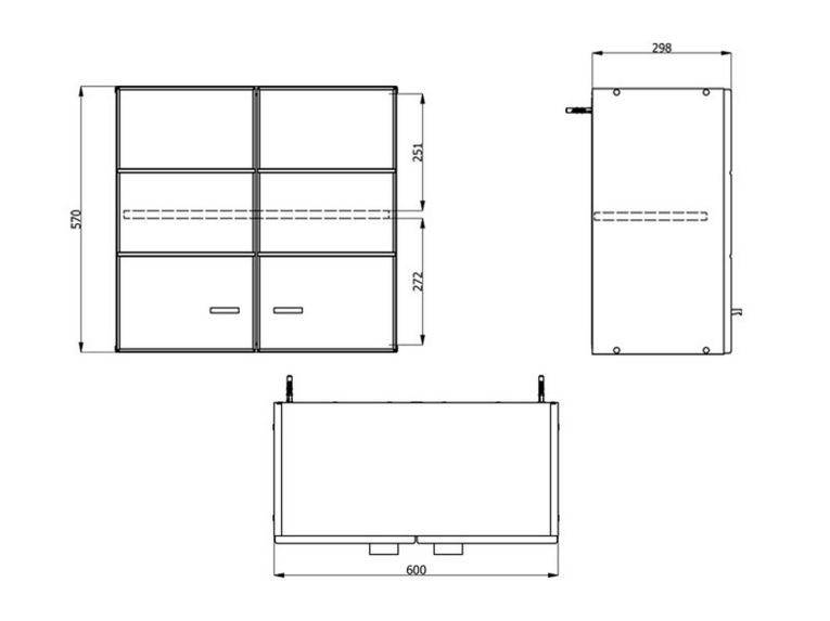 Dispensa da Cucina Nero Antracite un Ripiano 2 Ante 60x30x57h cm, 2 Vani - Palmiano