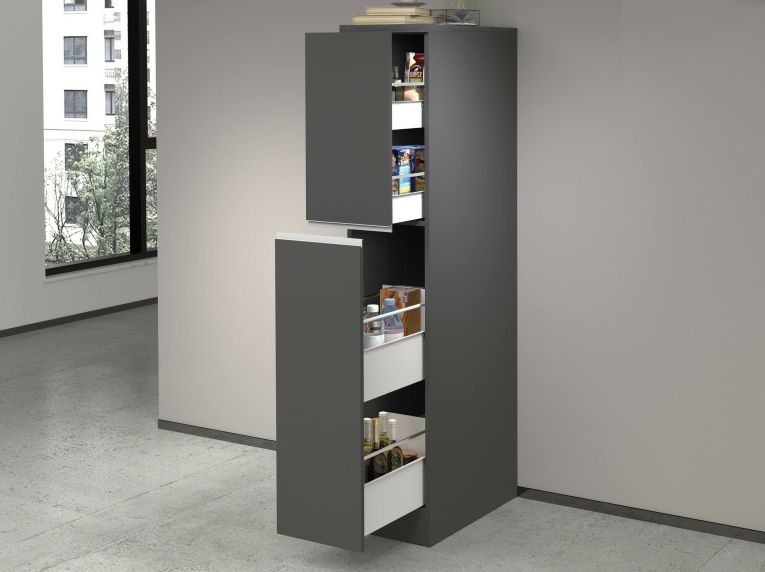 Dispensa multiuso 2 ante 30x165h cm antracite e ardesia - Atrax