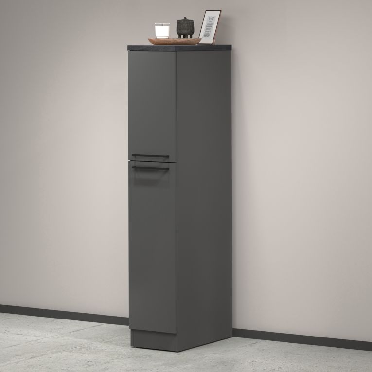 Dispensa multiuso 2 ante 30x165h cm antracite e ardesia - Atrax