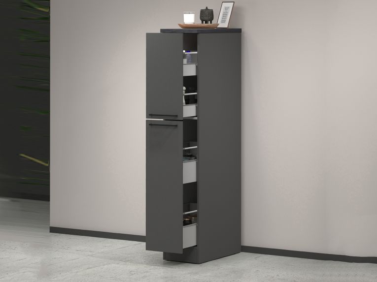 Dispensa multiuso 2 ante 30x165h cm antracite e ardesia - Atrax