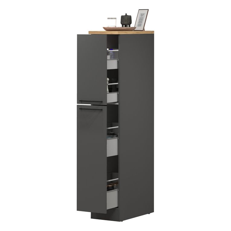 Dispensa multiuso 2 ante 30x165h cm antracite e rovere - Atrax