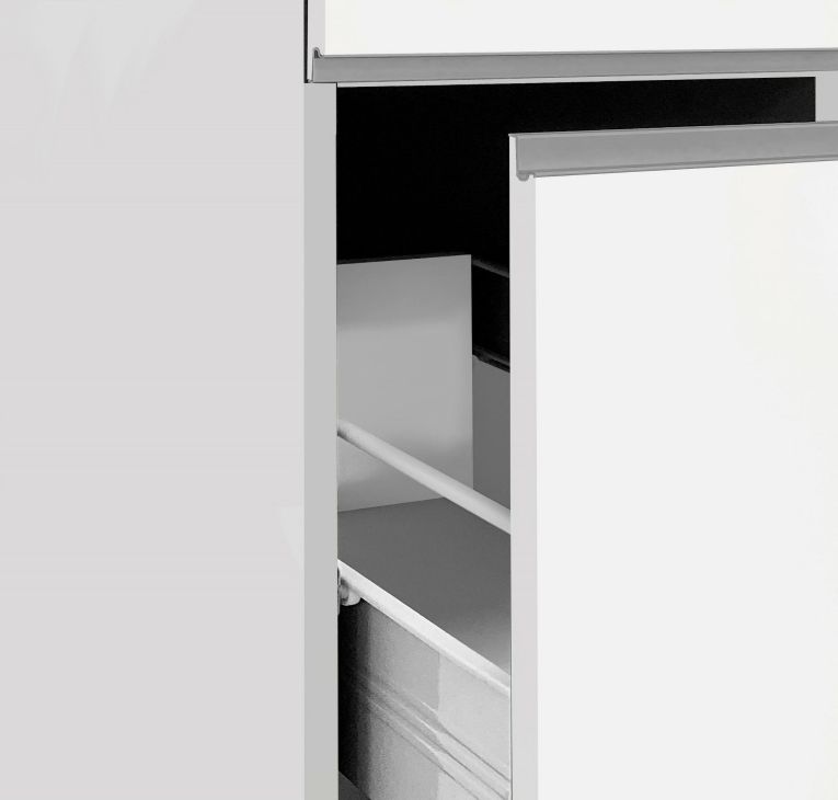 Dispensa multiuso 2 ante 30x165h cm bianco lucido e ardesia - Atrax