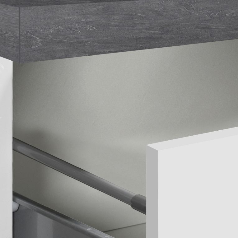 Dispensa multiuso 2 ante 30x165h cm bianco lucido e ardesia - Atrax