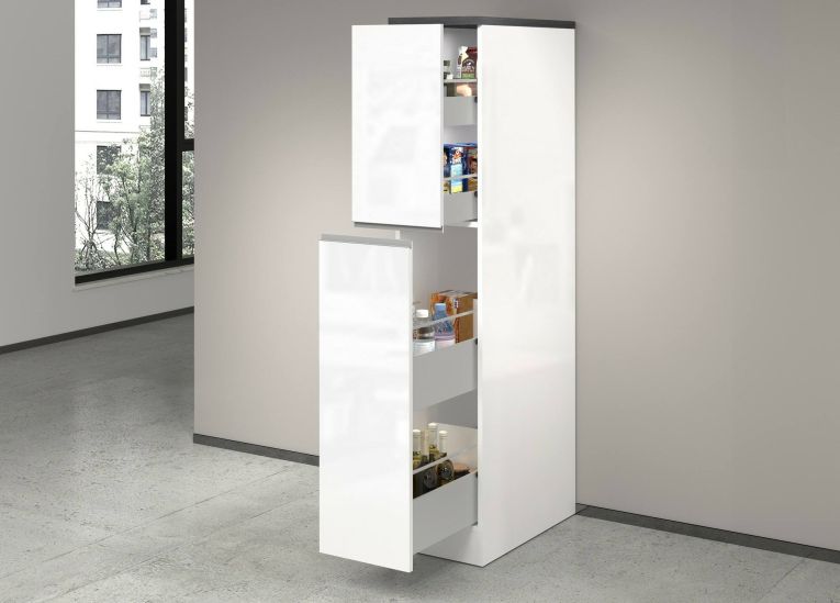 Dispensa multiuso 2 ante 30x165h cm bianco lucido e ardesia - Atrax