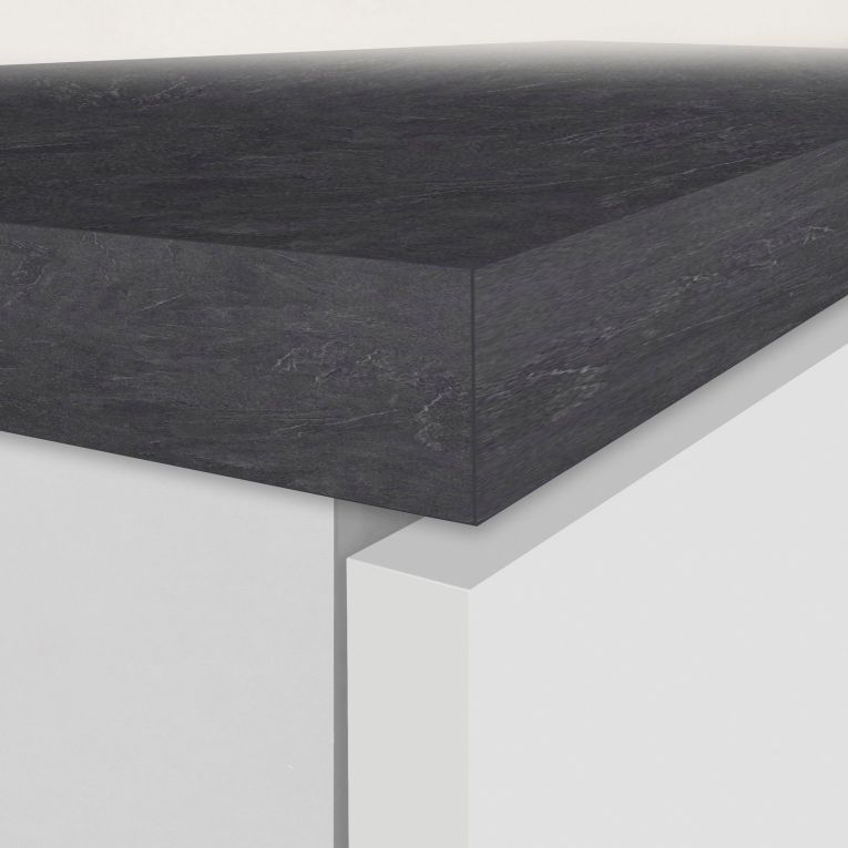 Dispensa multiuso 2 ante 30x165h cm bianco lucido e ardesia - Atrax