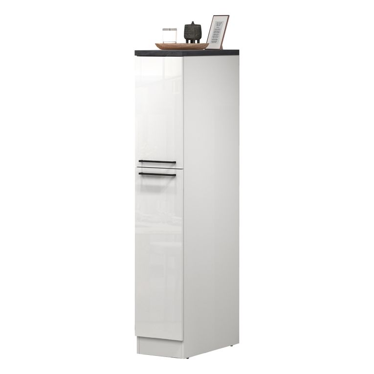 Dispensa multiuso 2 ante 30x165h cm bianco lucido e ardesia - Atrax