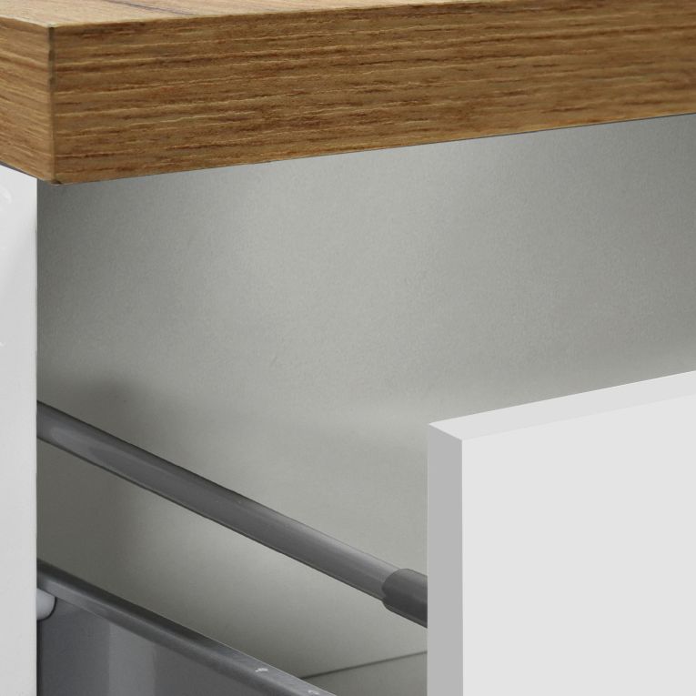 Dispensa multiuso 2 ante 30x165h cm bianco lucido e rovere - Atrax