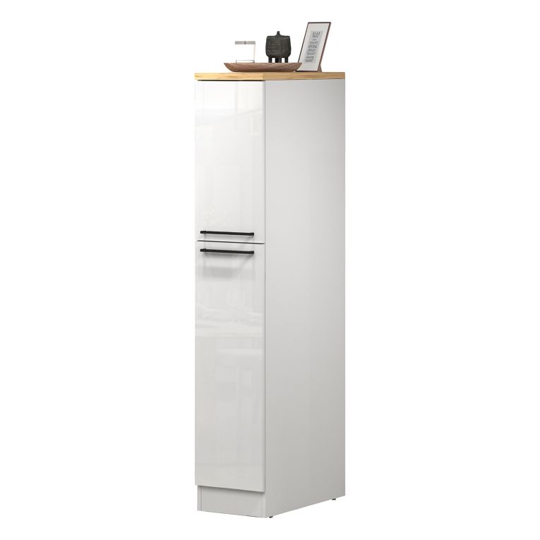 Dispensa multiuso 2 ante 30x165h cm bianco lucido e rovere - Atrax