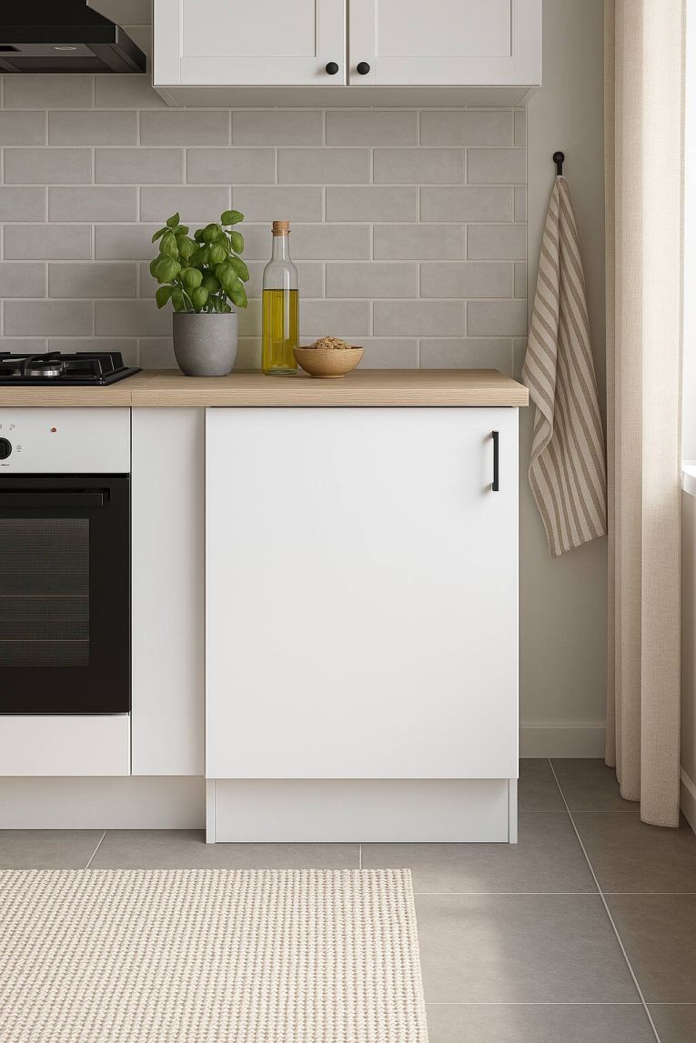 Dispensa piccola verticale 60x90h cm bianco e rovere - Zerna