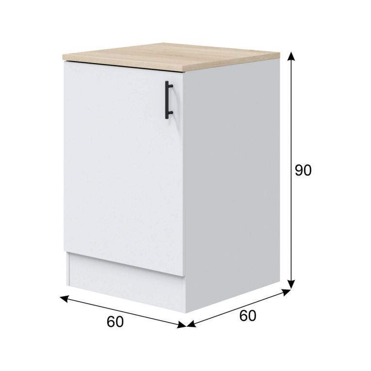 Dispensa piccola verticale 60x90h cm bianco e rovere - Zerna