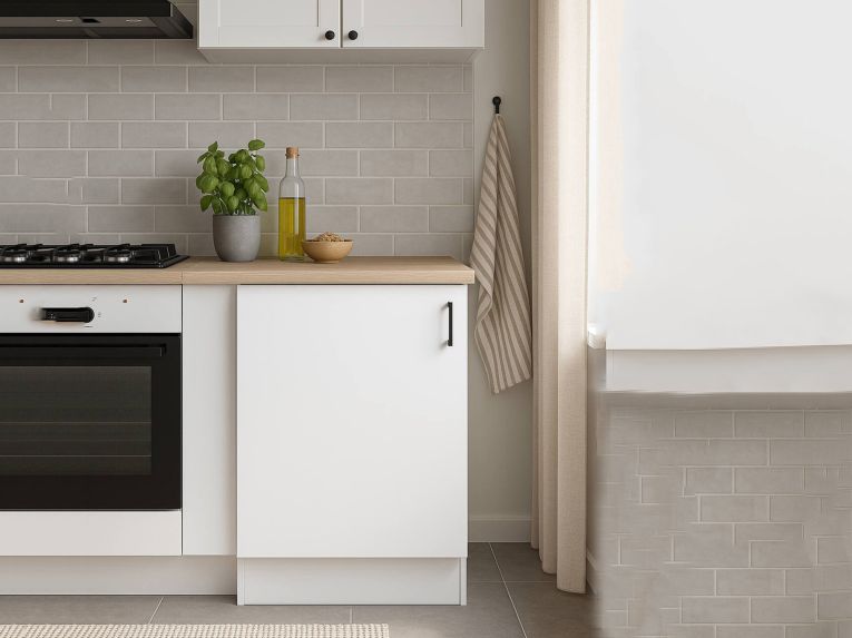 Dispensa piccola verticale 60x90h cm bianco e rovere - Zerna