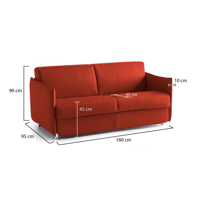 Divano 2 posti arancione 160x95x90h cm - Monleale