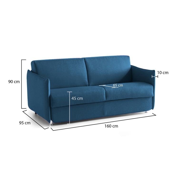 Divano 2 posti blu 160x95x90h cm - Monleale