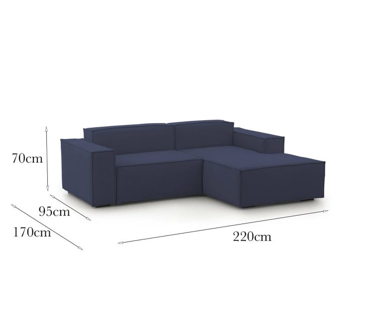 Divano 2 posti blu 220x170x70h cm - Amuleto