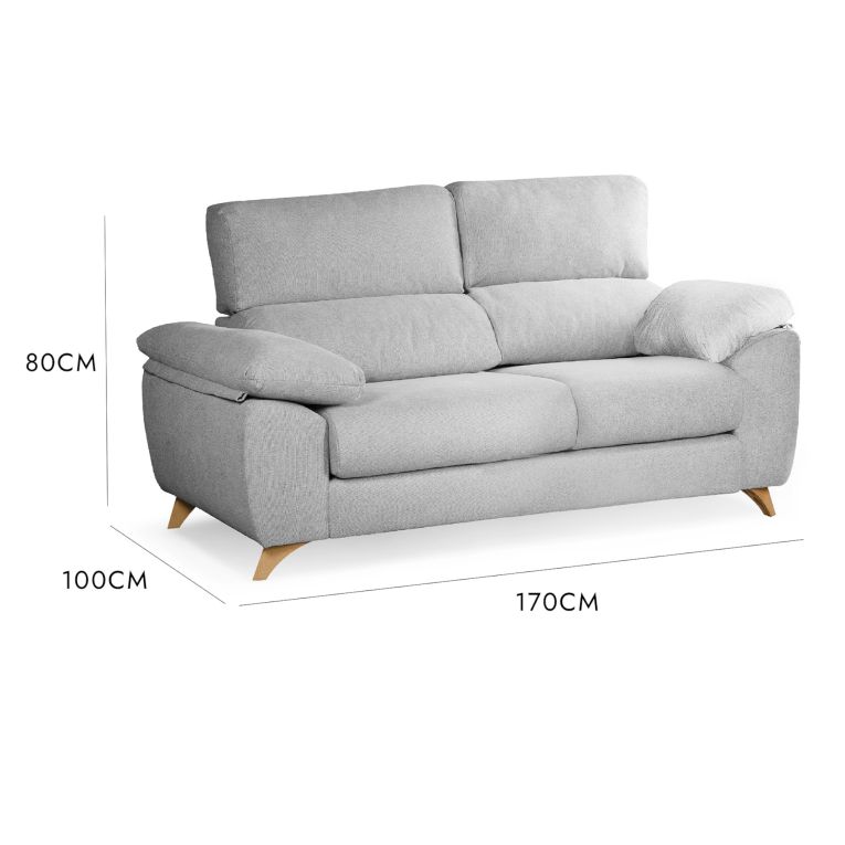 Divano 2 posti grigio 170x85x107h cm - Alien