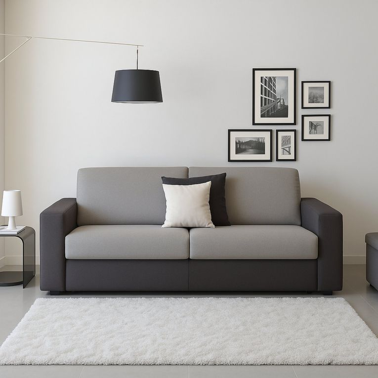 Divano 2 posti grigio e antracite 160x95x90h cm - Malachite