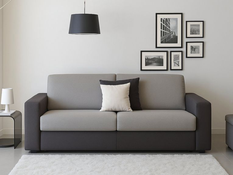 Divano 2 posti grigio e antracite 160x95x90h cm - Malachite