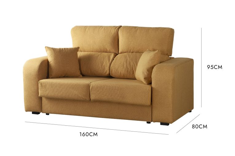 Divano 2 posti ocra 160x80x95h cm - Asazi