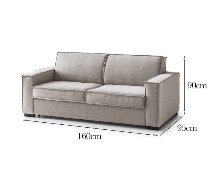 Divano 2 posti tortora 160x95x90h cm - Aglientu
