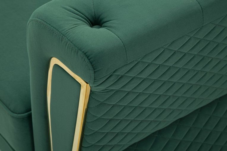 Divano 2 posti verde e oro 162x83x76h cm - Casio