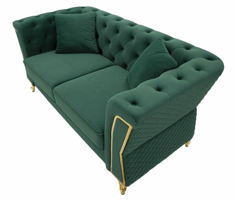Divano 2 posti verde e oro 162x83x76h cm - Casio