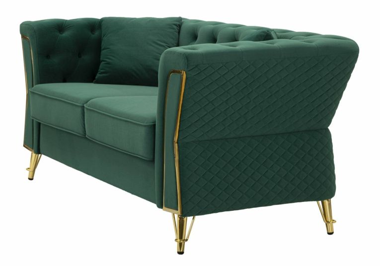 Divano 2 posti verde e oro 162x83x76h cm - Casio