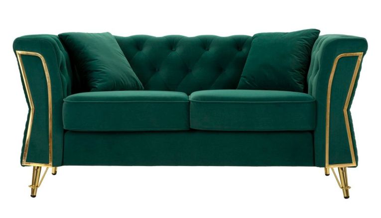 Divano 2 posti verde e oro 162x83x76h cm - Casio