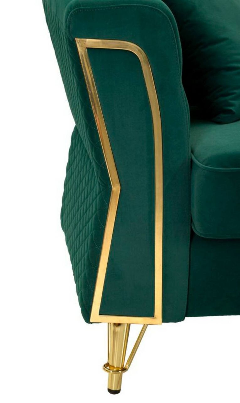 Divano 2 posti verde e oro 162x83x76h cm - Casio