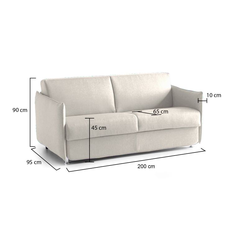 Divano 3 posti beige 200x95x90h cm - Severo