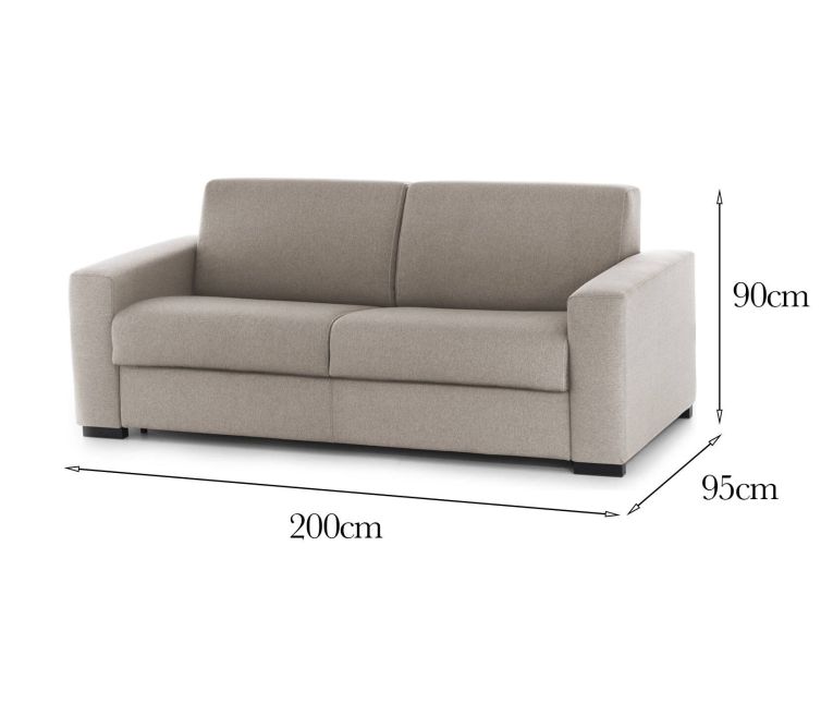 Divano 3 posti tortora 200x95x90h cm - Larimar