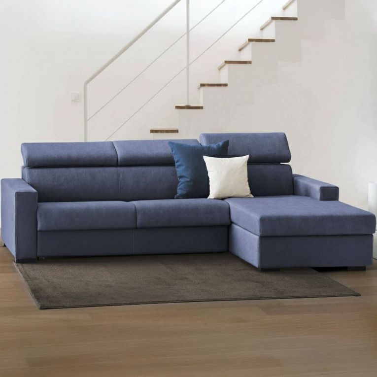Divano 4 posti blu 260x95x85h cm - Angera