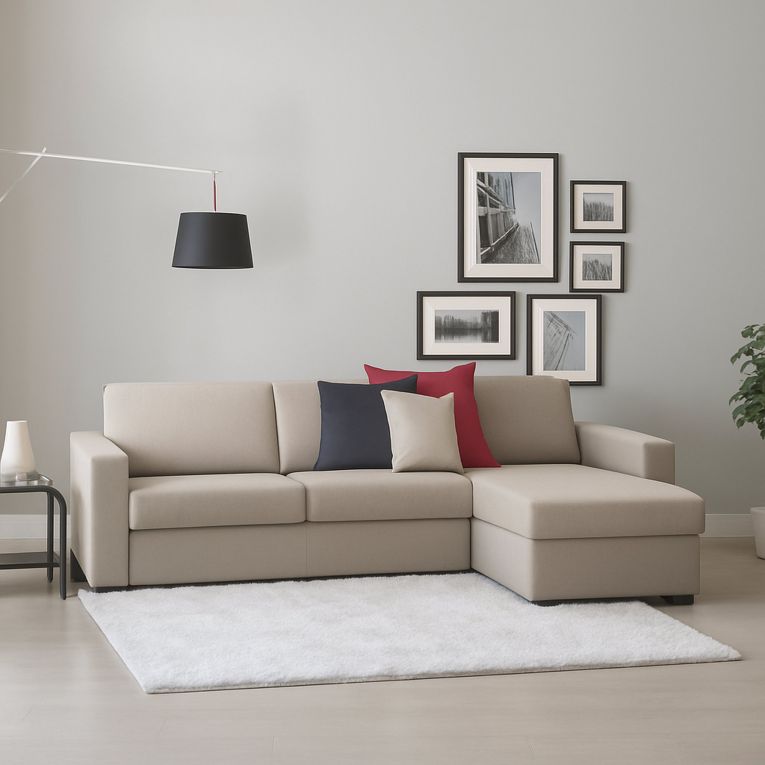 Divano 4 posti tortora 260x95x90h cm - Azechiele