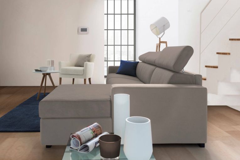 Divano 4 posti tortora 280x95x85h cm - Ameno