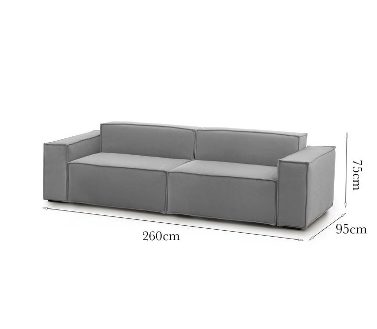Divano ad angolo grigio 260x95x70h cm - Argo