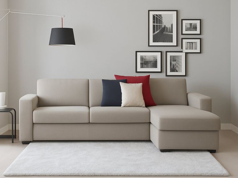 Divano ad angolo tortora 280x95x90h cm - Atos