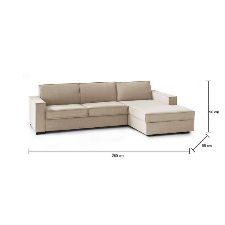 Divano angolare beige 280x95x90h cm - Ametrino