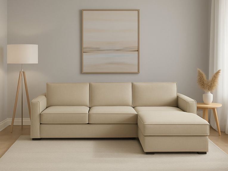 Divano angolare beige 280x95x90h cm - Ametrino