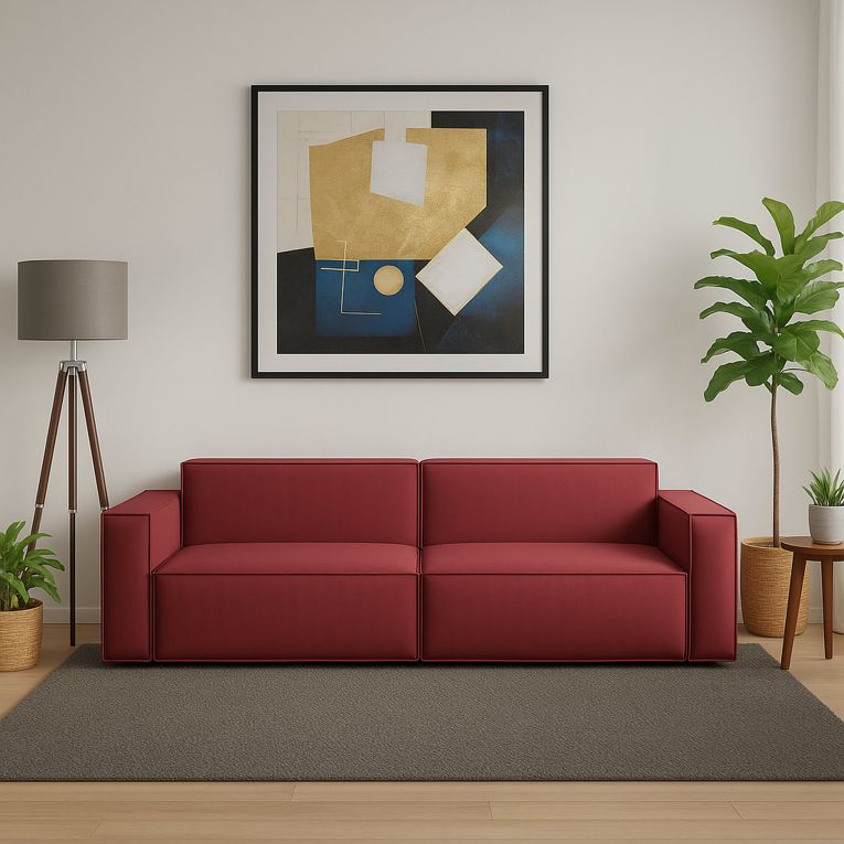 Divano angolare rosso 260x95x70h cm - Argo