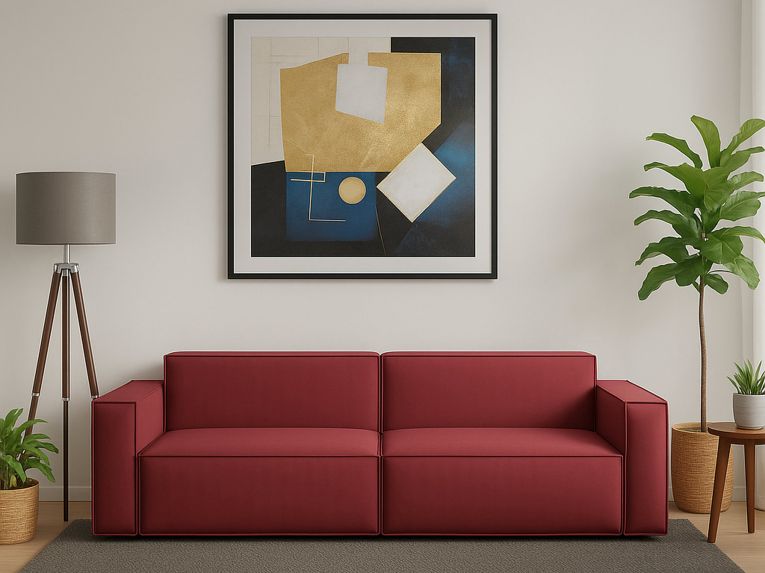 Divano angolare rosso 260x95x70h cm - Argo