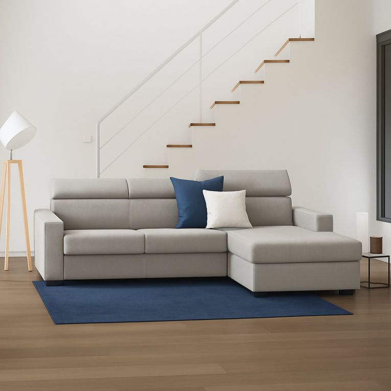 Divano angolare tortora 260x95x85h cm - Angera