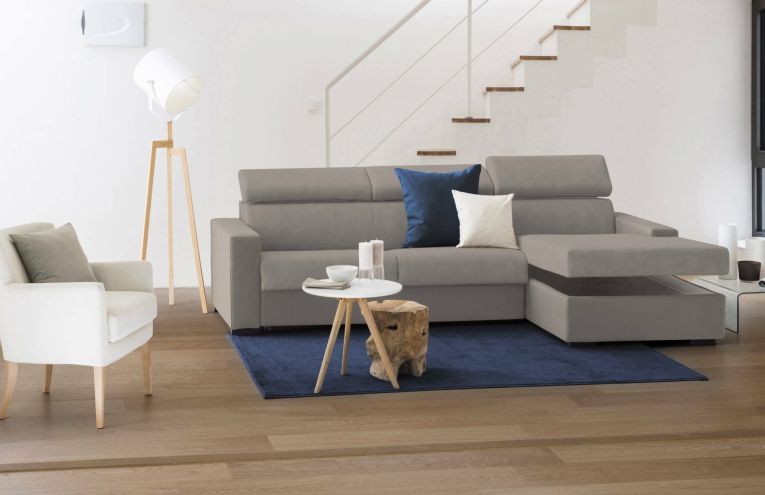 Divano angolare tortora 260x95x85h cm - Angera