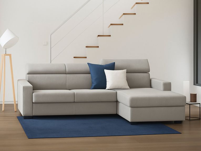 Divano angolare tortora 260x95x85h cm - Angera