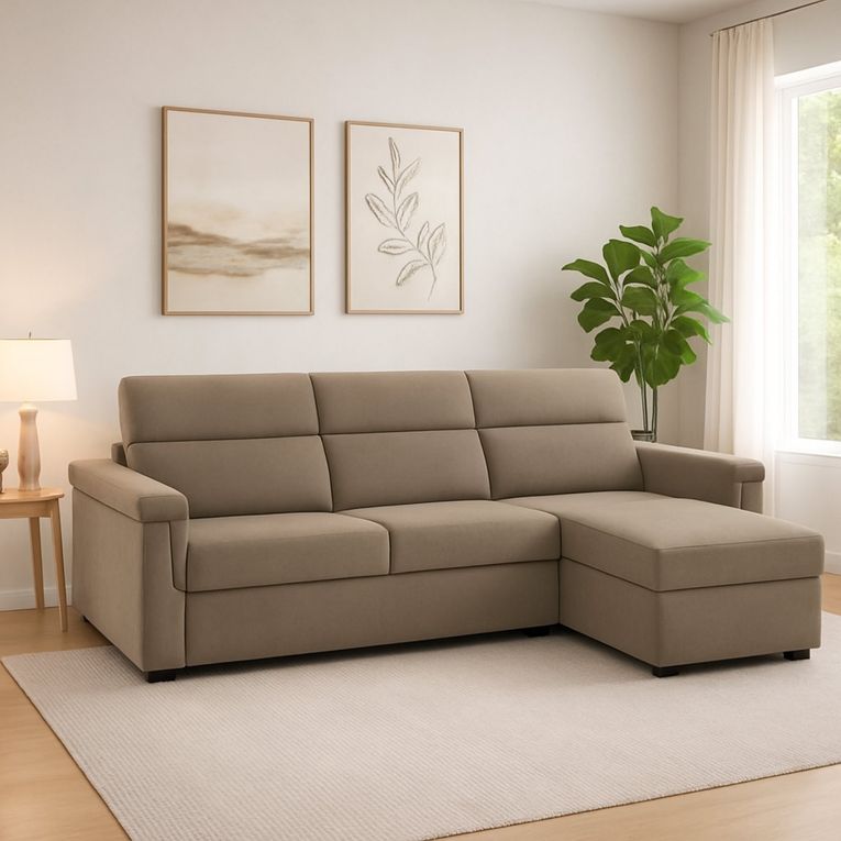 Divano angolare tortora 285x160x100h cm - Cintano