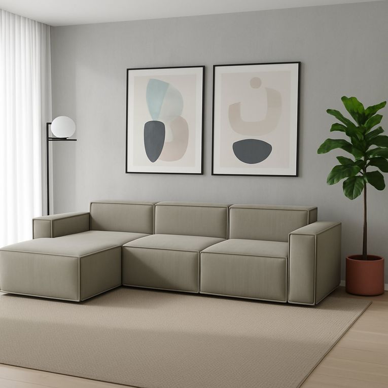 Divano angolare tortora 300x170x70h cm - Alganibra