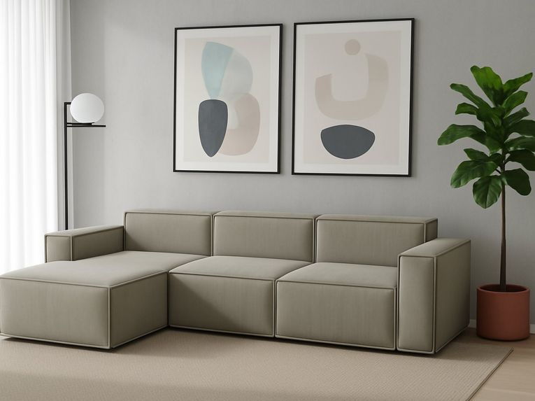 Divano angolare tortora 300x170x70h cm - Alganibra