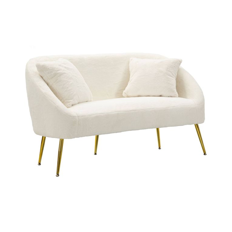 Divano classico bianco e oro 137x69x79h cm - Pittari